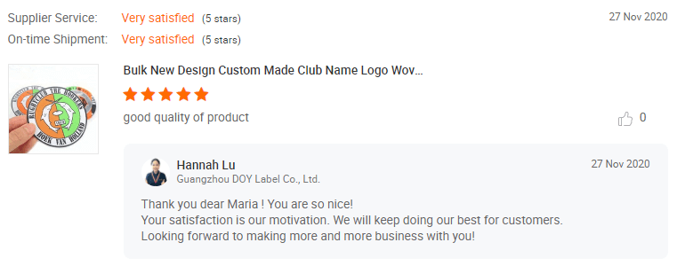 Woven Patches Customer Reviews-DOYLabel