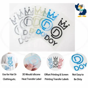 Custom 3D Raised Silicone High Density Heat Transfer Labels